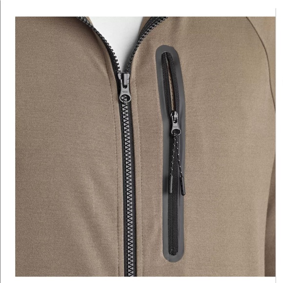 Men’s Member’s Mark Full Zip Luxe Hoodie.  Size S.  Bungee Cord color (Tan) - Picture 2 of 5